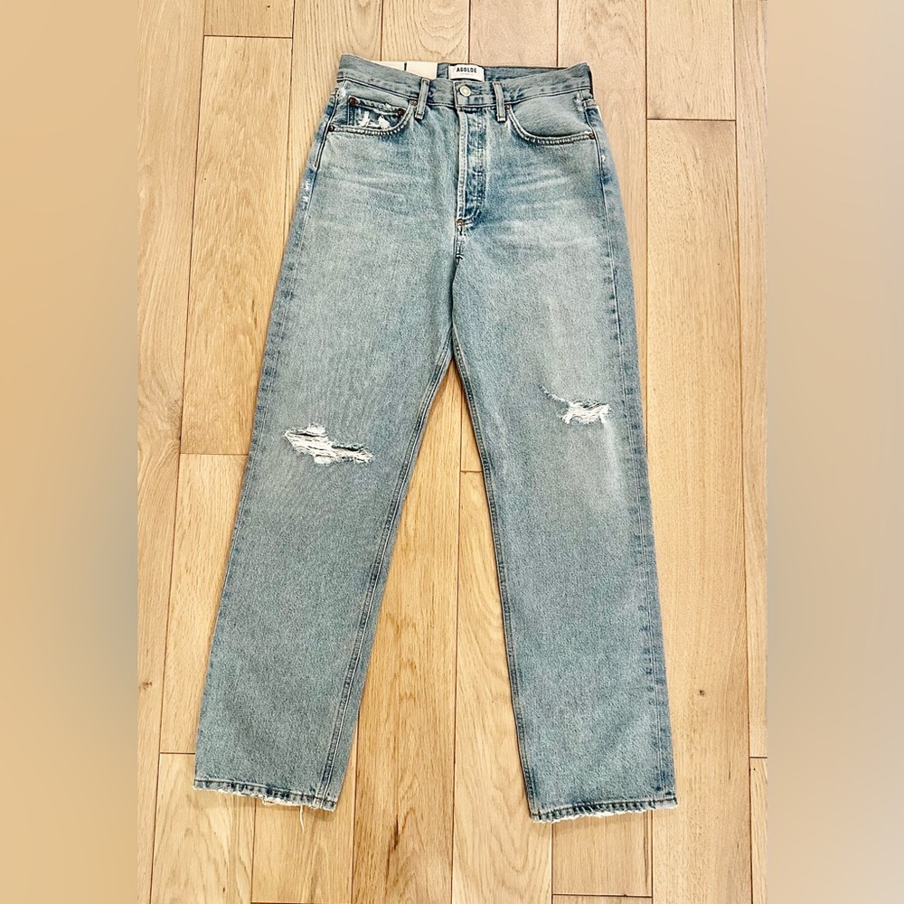 Agolde NWT 90’s mid rise loose fit jeans in captured size 25/26